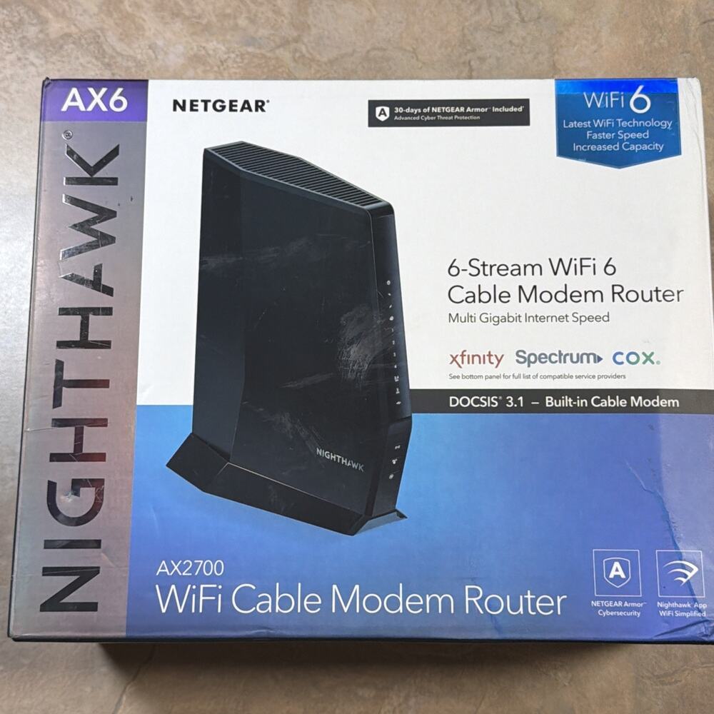 NETGEAR Nighthawk AX6 CAX30 AX2700 WiFi 6 Cable Modem Router BRAND NEW